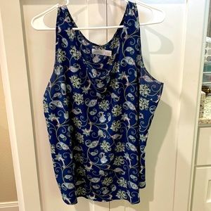 🌹3/$10 Navy paisley tank top sz 16-18(XL)